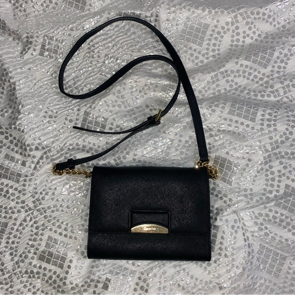 Calvin Klein crossbody handbags black purse gold hardware